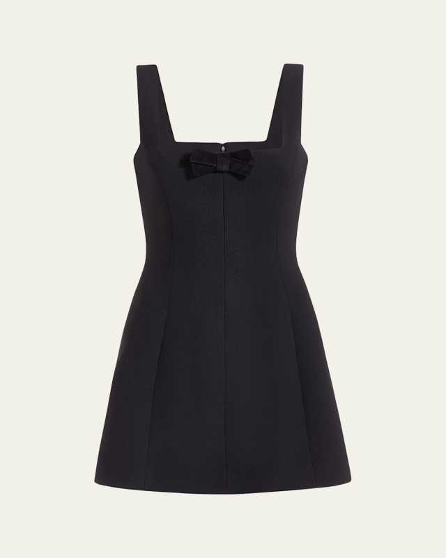 Brooke Wool Crepe Square Neck Mini Dress